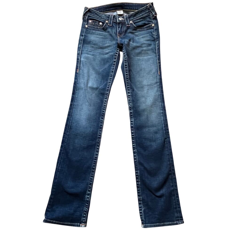 True Religion Johnny Straight Leg Jeans Women 28 Low Rise